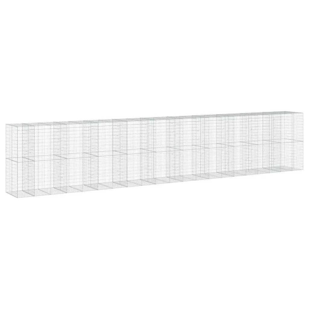Cesto Gabbione con Copertura 1050x100x200 cm in Ferro Zincato 3295244