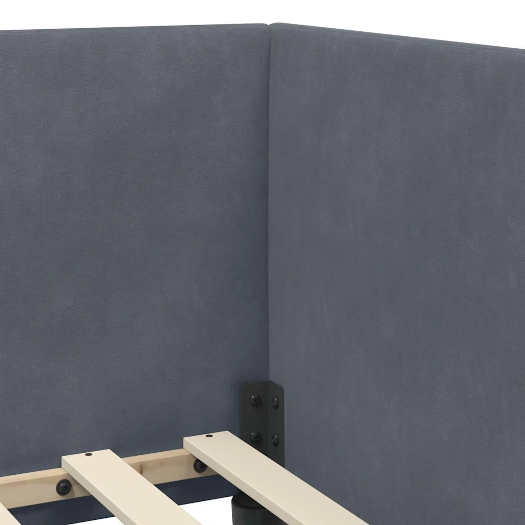 Cornice del letto ad angolo Grigio scuro 80 cm x 200 cm Velluto 42016627