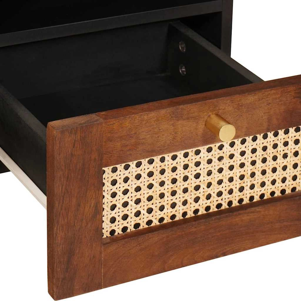 Mobile porta TV rettangolare moderno con pratico contenitore 100 x 33,5 x 46 cm in legno di mango marrone 02_0057904
