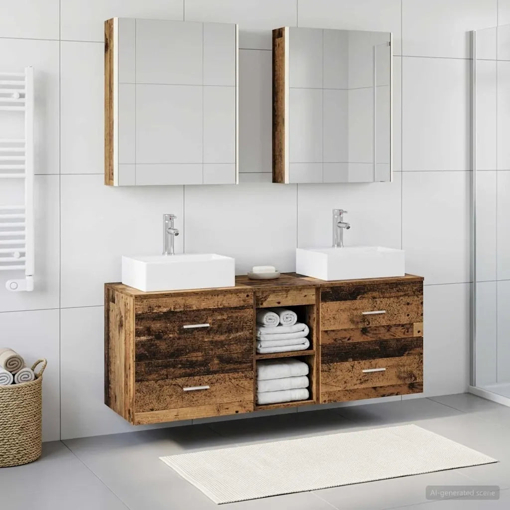 Set di mobili per il bagno 5 pcs Legno antico 3406813