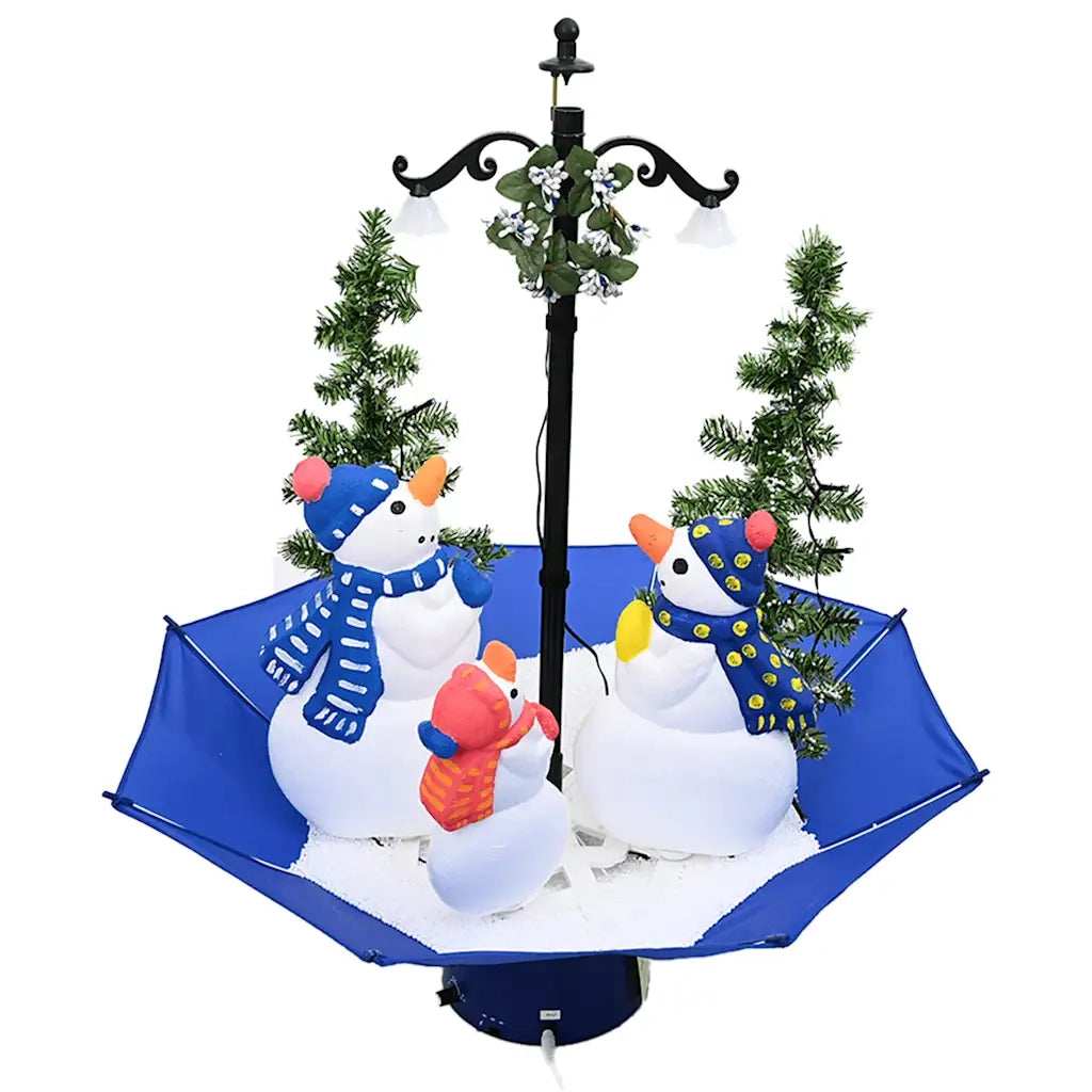 Albero di Natale | Decorazioni natalizie con Nevicata e Base ad Ombrello Blu 75 cm PVC
