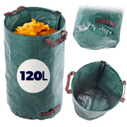 KADAX Sacchetto per foglie, rifiuti da giardino, pieghevole, resistente, con maniglie, 120 L