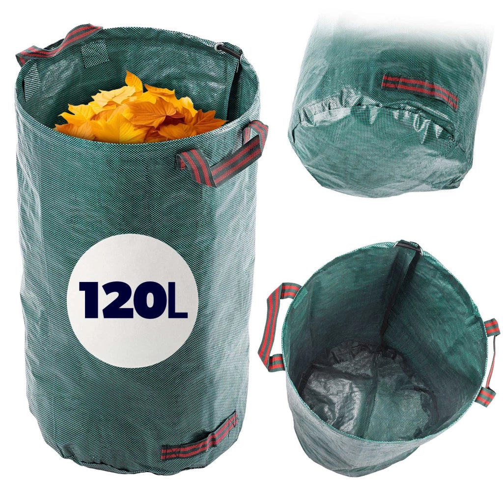 KADAX Sacchetto per foglie, rifiuti da giardino, pieghevole, resistente, con maniglie, 120 L