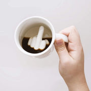 Moka con dito medio, 300 ml, tazza ceramica per ufficio, unica e divertente per uomini e donne, lavastoviglie resistente