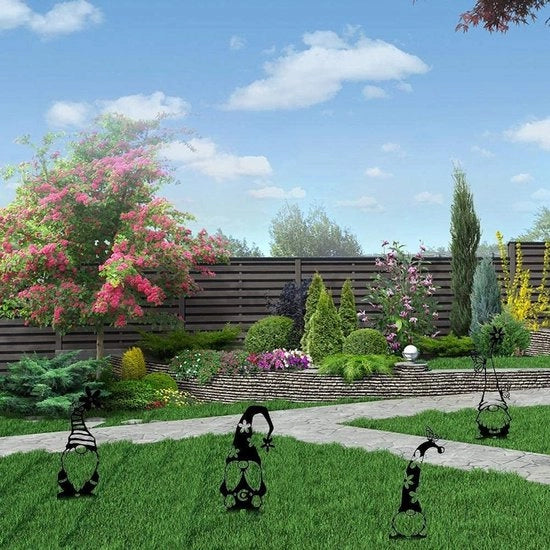 Gnomone in Silhouette di Giardino - Decorazione per Giardino - Fatto a Mano - Nero - Gnomone - Ideale per il tuo Giardino - Perfetto per Pasqua