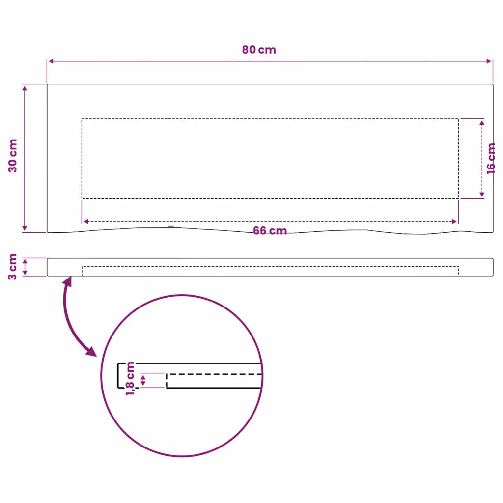 Piano del Tavolo Rettangolare 90 x 50 x 3,5 cm Rettangolare 938403