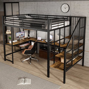 Letto a soppalco ¨C Minimal ¨C nero metallo 120x200cm con scrivania