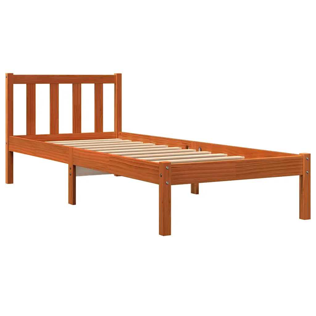 Letto singolo | Letto per adulti | Giroletto senza Materasso Marrone Cera 100x200 cm Legno di Pino