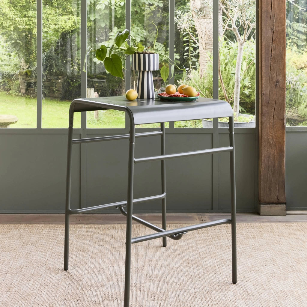 Tavolo da giardino in metallo 2 posti, 70cm, verde kaki