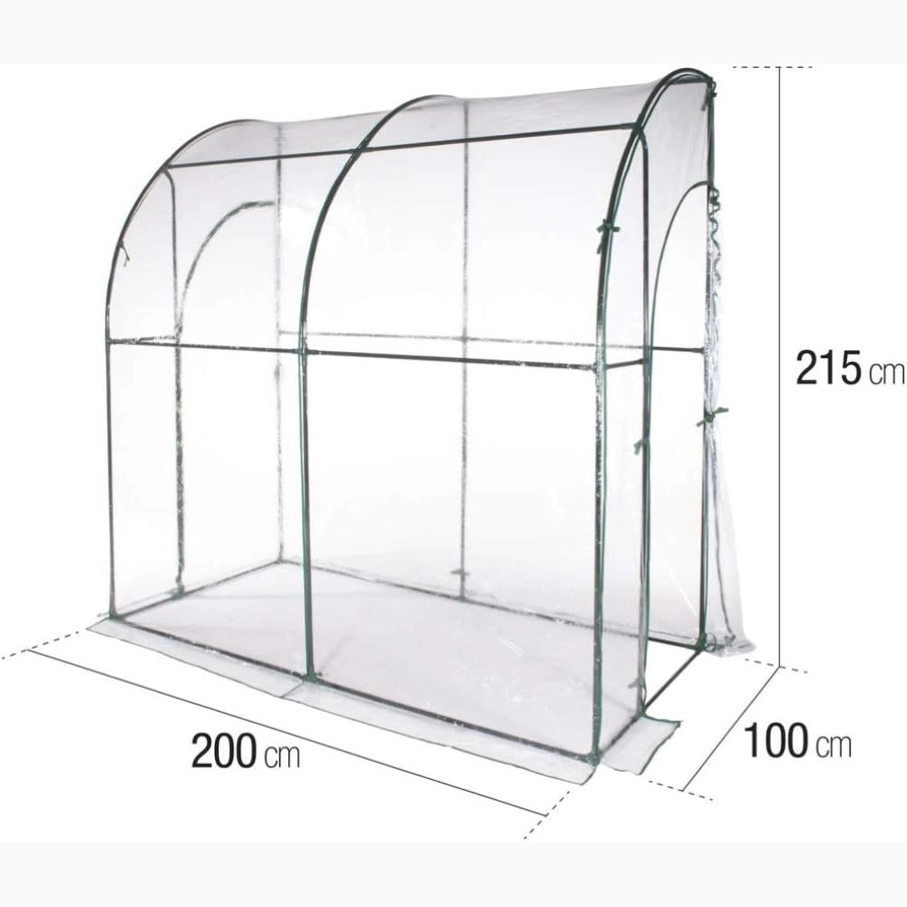 Serra da Giardino a Parete Senza Ripiani con copertura in PVC impermeabile 200x100x210H cm