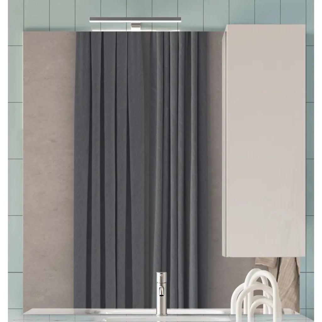 Miroir VITARIO – Bianco lucido design con spazio di conservazione – L80 x H110 x P18 cm