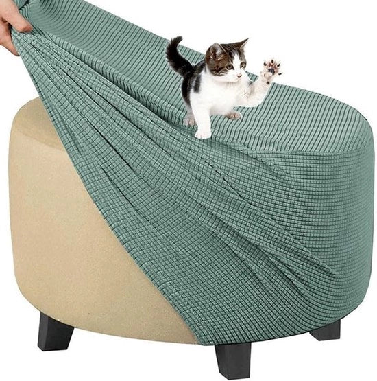 Cuscino di protezione per sgabello - Quadrato, Rettilineo, Cuscino circolare - Copertura Stretch Jacquard Velluto - Verde