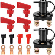 Scheidingsschakelaar 2 posti per batteria 12 V con interruttore principale e 2 chiavi - separatore di batteria con interruttore di cortocircuito e interruttore di protezione - facile da utilizzare