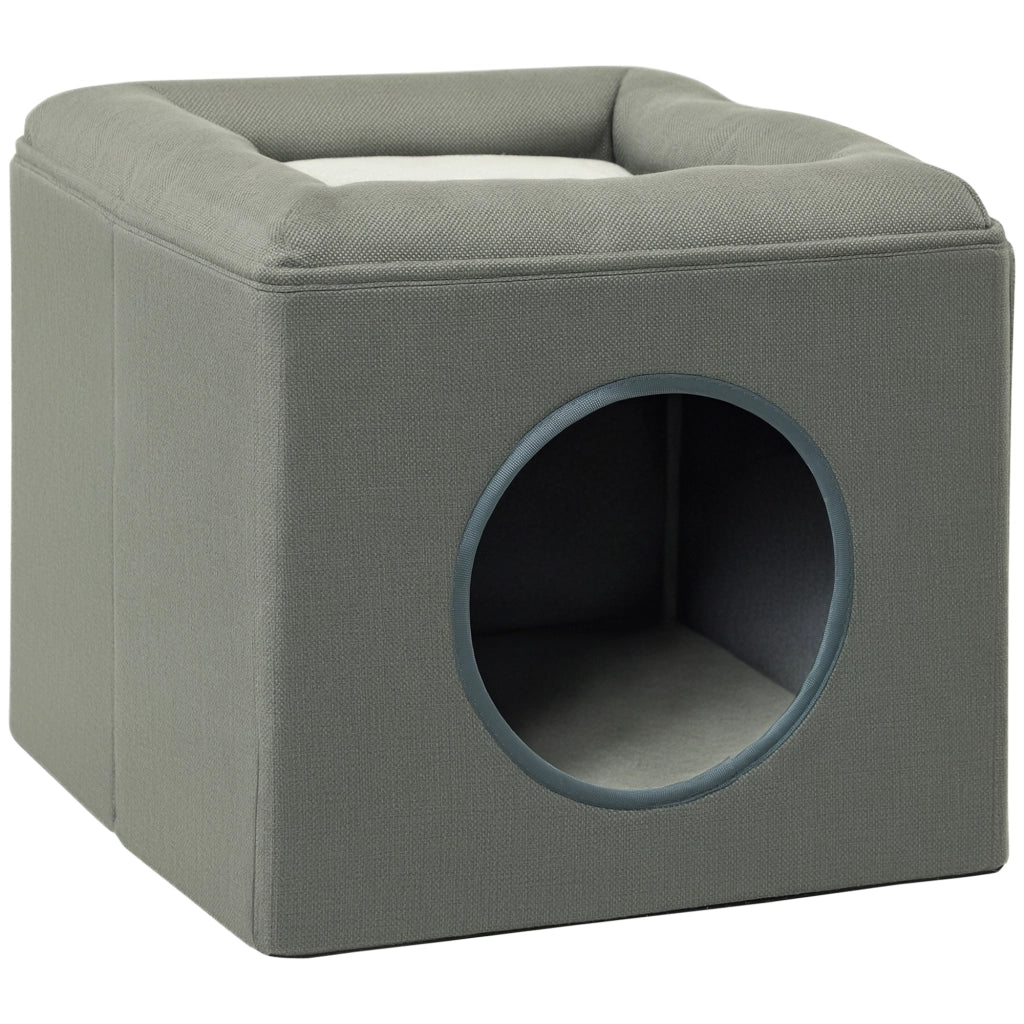 Letto per gatti 2 in 1 con cuscino ¨C zephmum ¨C 36.5x36.5x33 cm Verde
