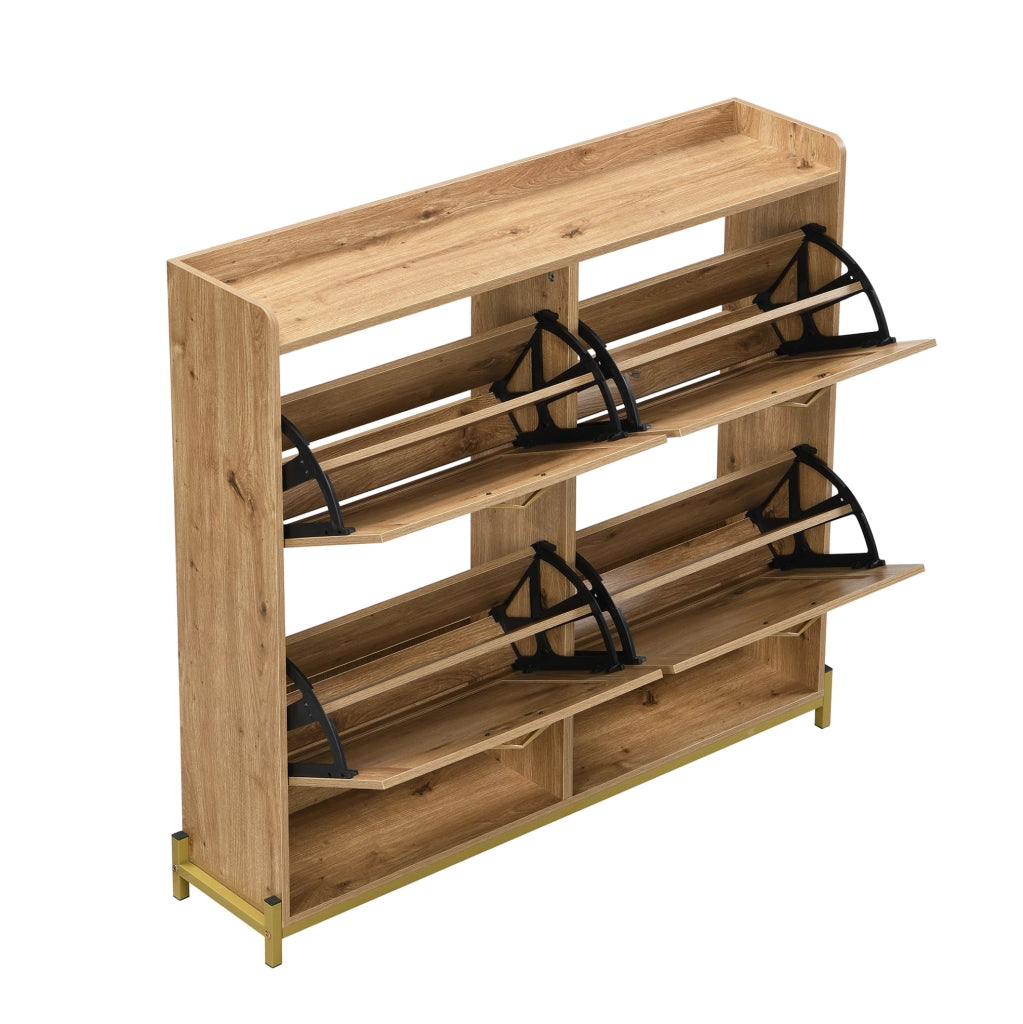 Scarpiera salvaspazio in MDF con struttura in metallo 108;5 x 24 x 100 cm; colore legno
