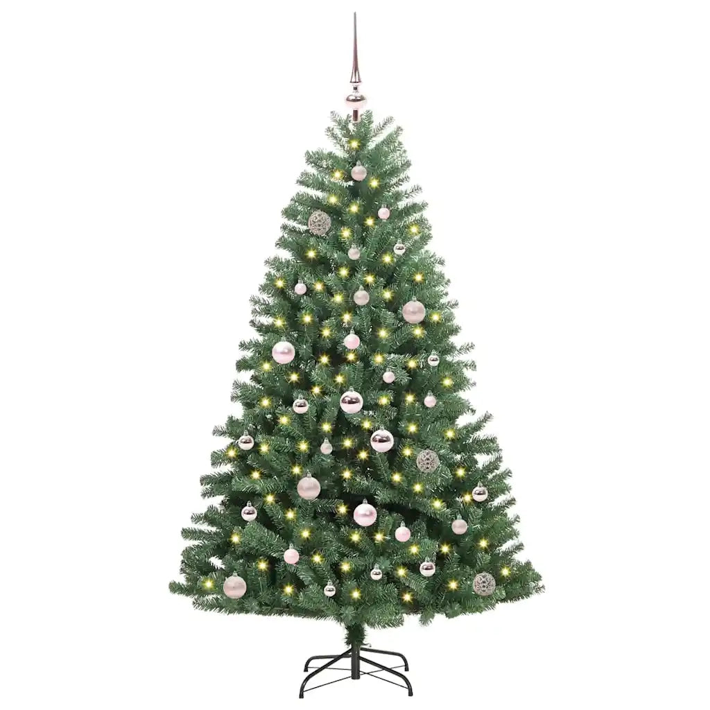 Albero di Natale Artificiale-Albero Natalizio con Rami Pieghevoli Verde 150 cm 231206