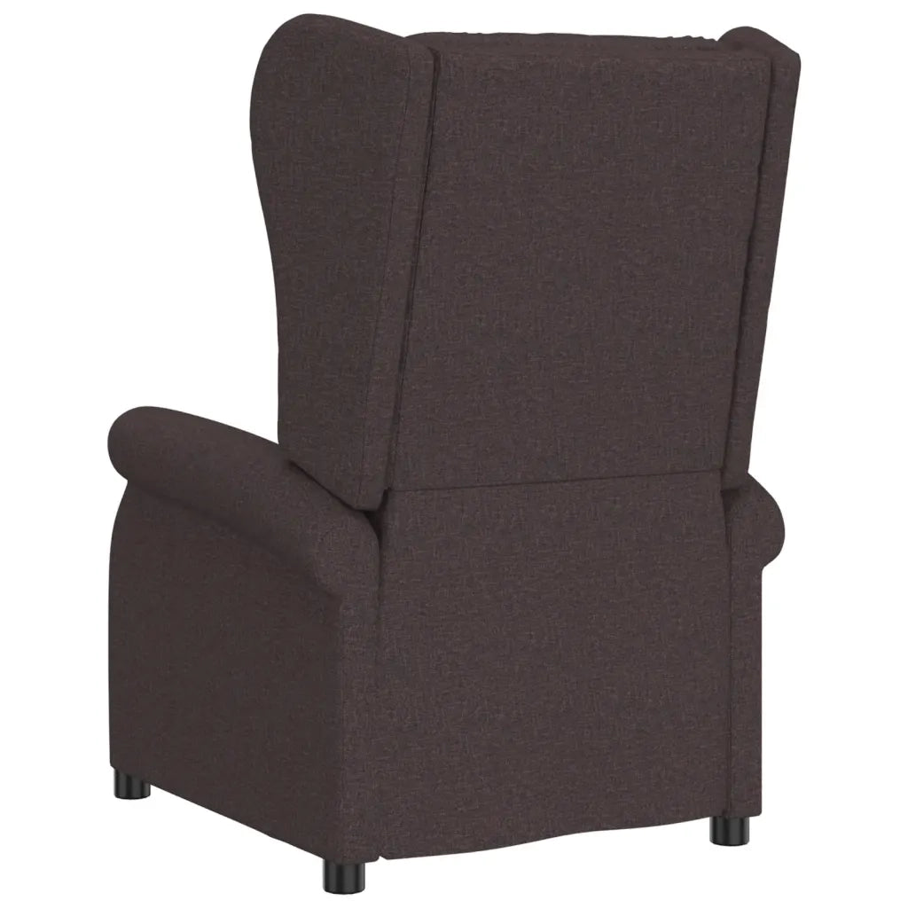 Poltrona ad Ala Reclinabile Elettrica Marrone Scuro in Tessuto 3098324