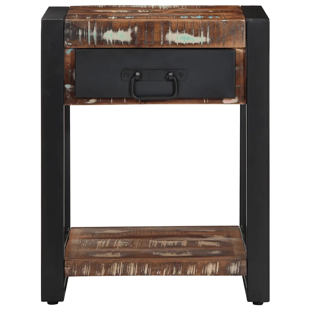 vidaXL Tavolino Multicolore 40x40x50 cm in Legno Massello Recupero