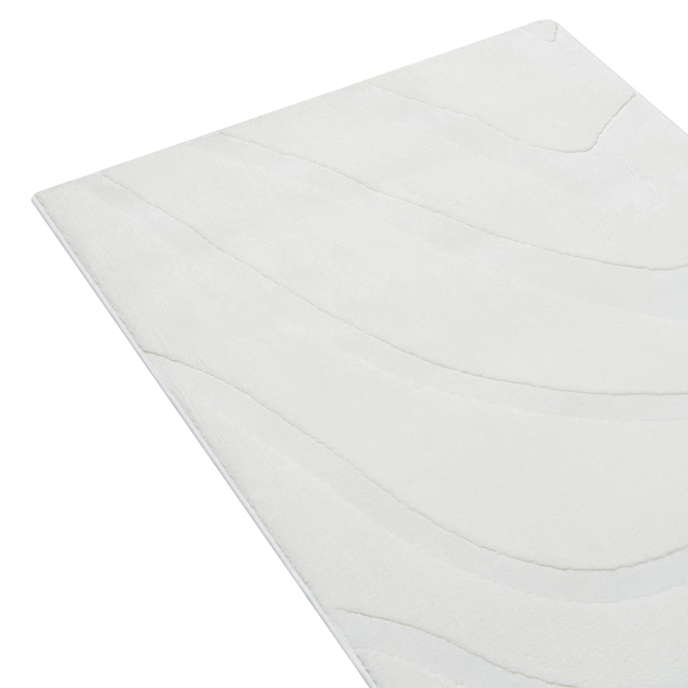 Tappeto da salotto rettangolare jacquard, 80 x 300 cm a pelo corto bianco sporco Stile Moderno