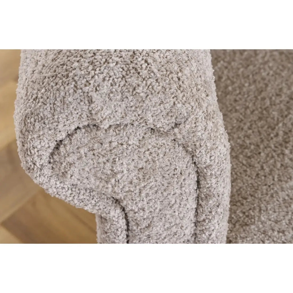 Divano trasformabile MILES beige – Divano classico in tessuto bouclé con struttura in legno massiccio