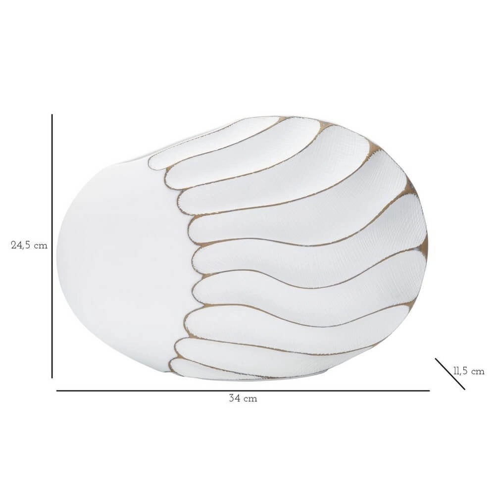 Vaso Resina Decorato Piccolo cm 34X11,5X24,5 - LINES