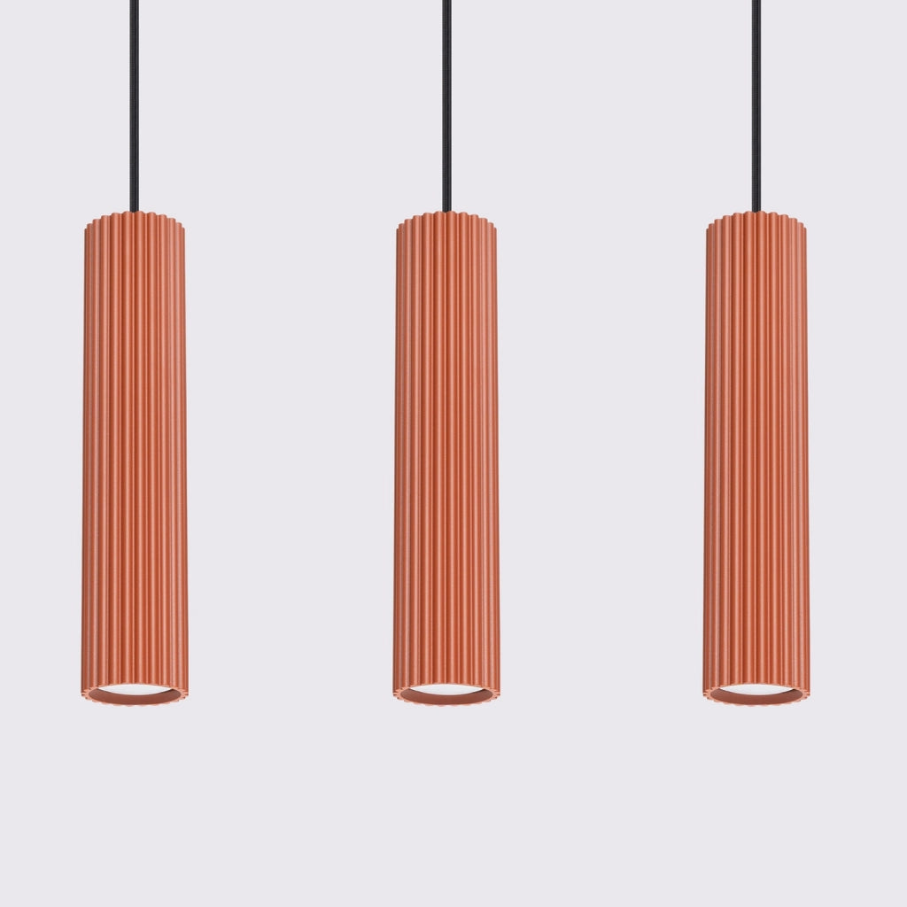 Lampada a sospensione GRAVIO 3xGU10 ocra rossa/nera