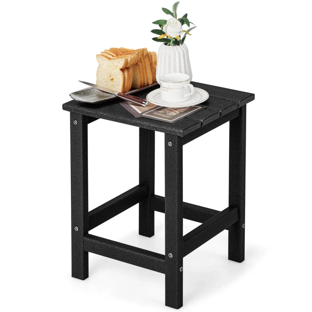 Tavolino da giardino quadrato 36 x 36 x 47 cm resistente ai raggi UV facile da pulire atmosfera accogliente HDPE nero 20_0013768