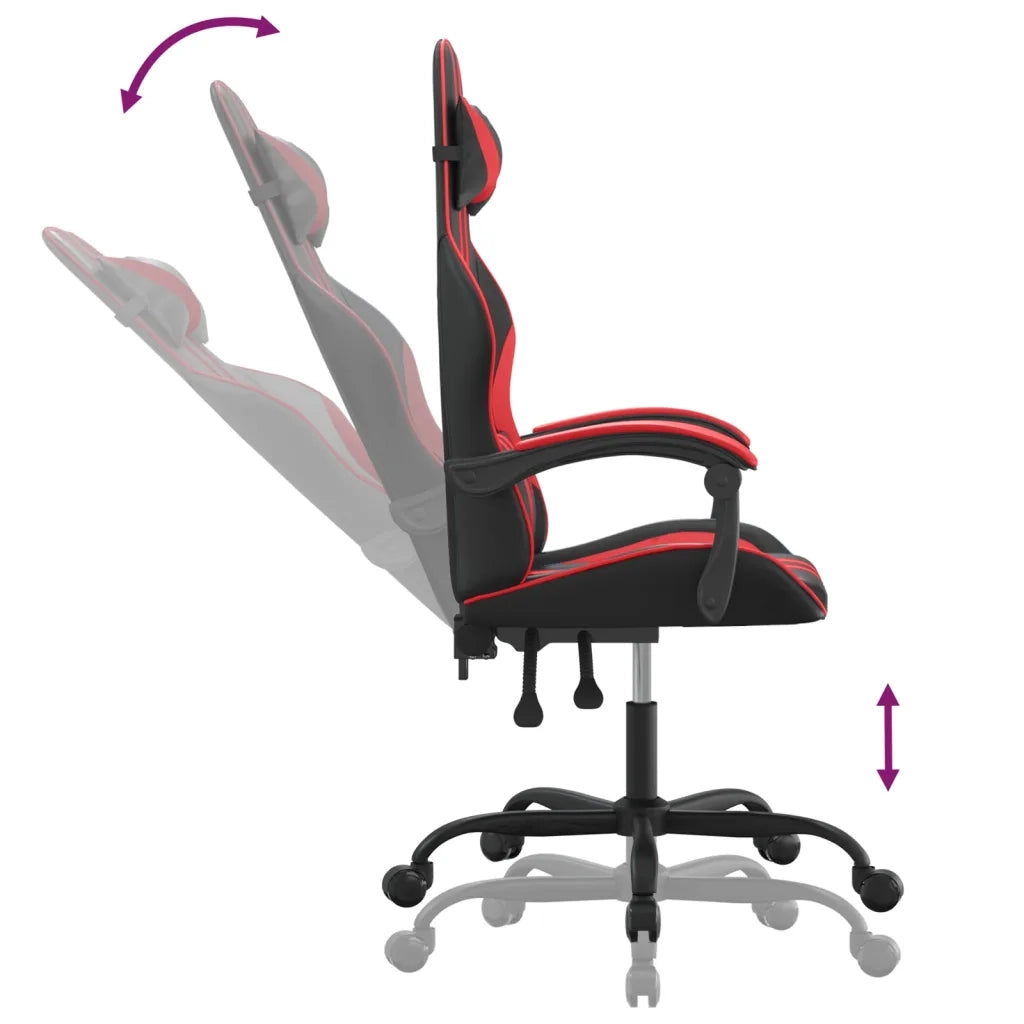 Sedia da Gaming | Sedia da e-sports Nera e Rossa in Similpelle
