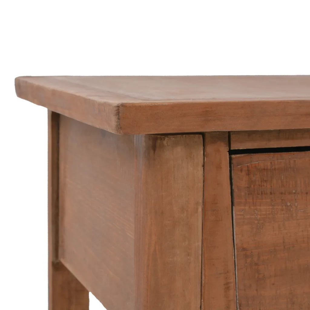 Tavolo Consolle | Tavolo d'Ingresso in Massello di Abete 126x40x77,5 cm Marrone