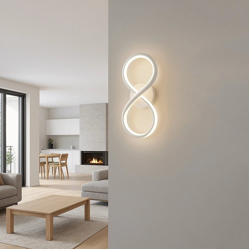 Trade Shop - Applique A Led Da Parete A Forma Di Infinito 10 W Tecnologia Cct Lampada Muro Aq33-b3c -