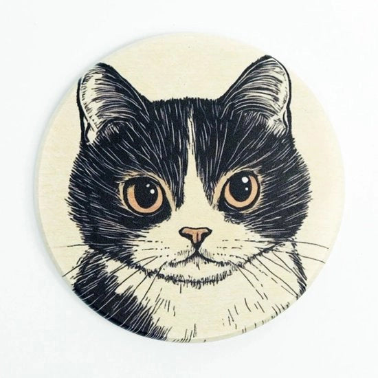Due pezzi di sottopiani 10 cm gatti sottopiani in ceramica sottopiani rotondi sottopiani in vetro per bicchieri, bar, tazze, sottopiani per bevande regali unici per compleanni