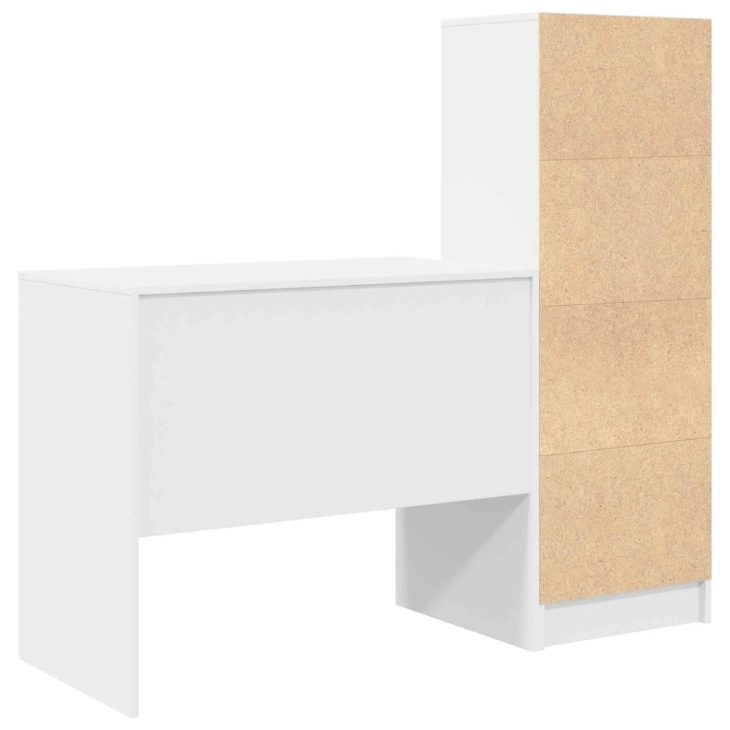 Scrivania con cassetto con lo scaffale 2 pcs Bianco 3337361