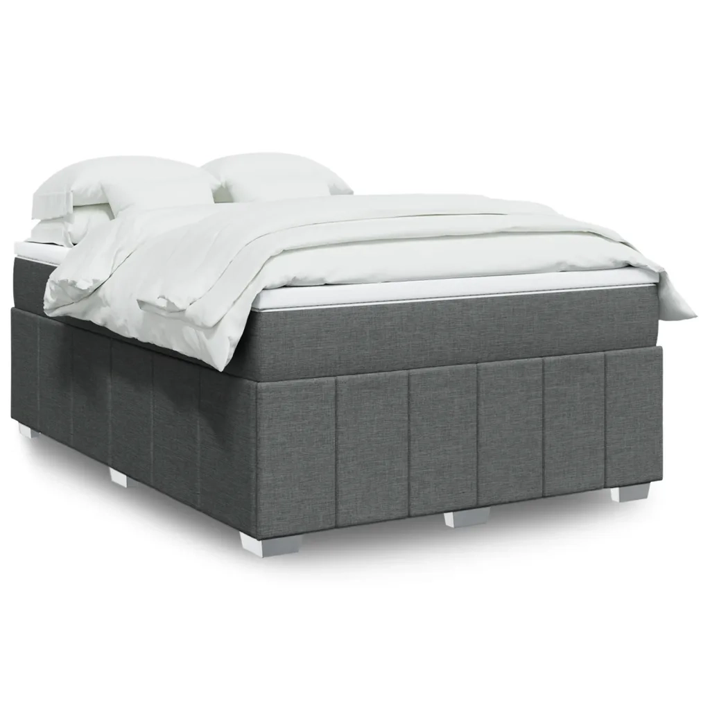 Giroletto a Molle con Materasso Grigio Scuro 160x200 cm Tessuto 3285485
