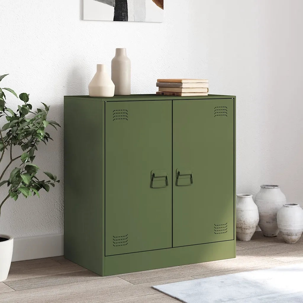Credenza | Madia | Buffet da pranzo | Armadio da pranzo Verde Oliva 67x39x73 cm in Acciaio