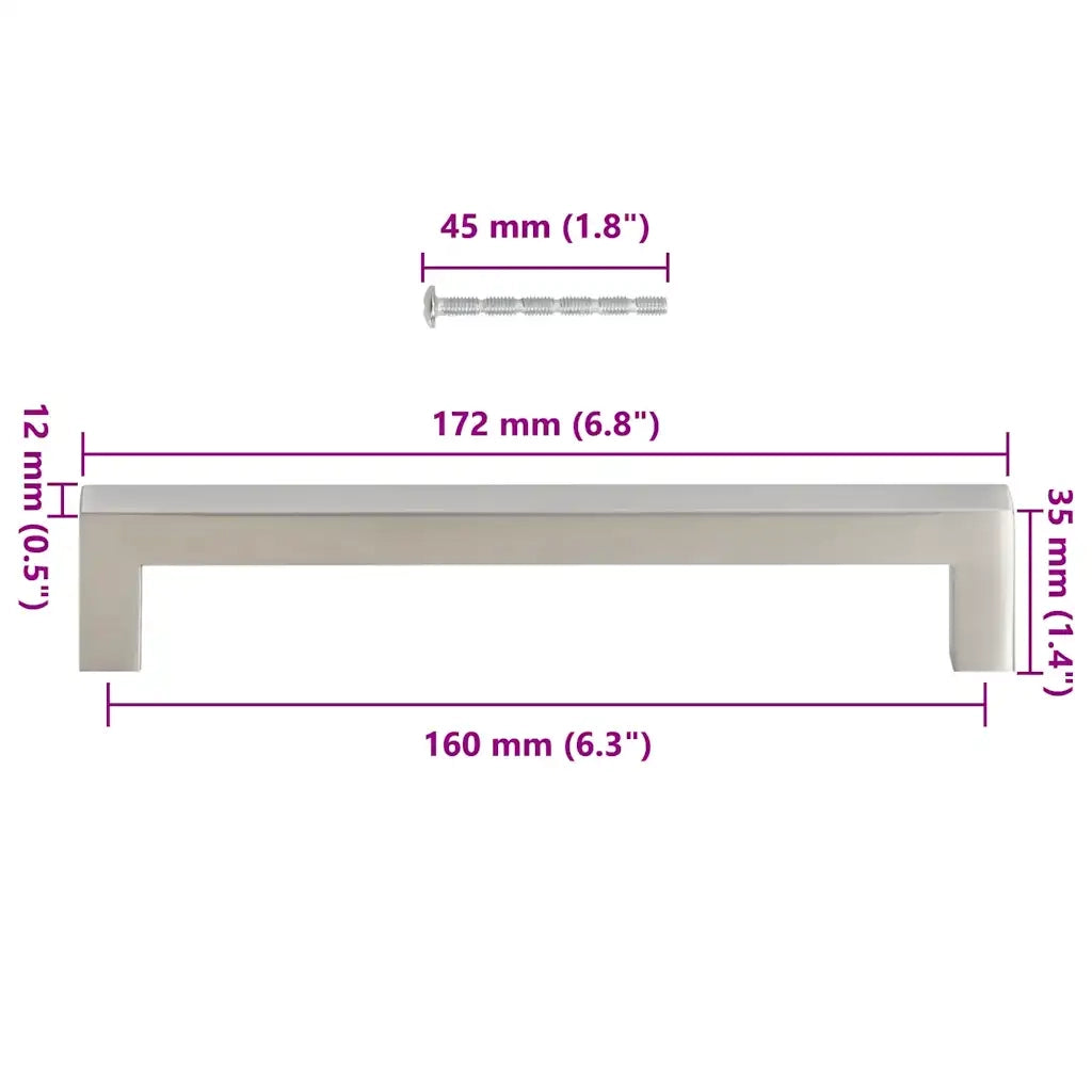 Maniglie per Mobili 10 pz Argento 160mm in Acciaio Inox CFW3067920
