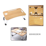 Trade Shop - Tavolino Pieghevole Legno Supporto Computer Portatile Laptop Salvaspazio Casa -