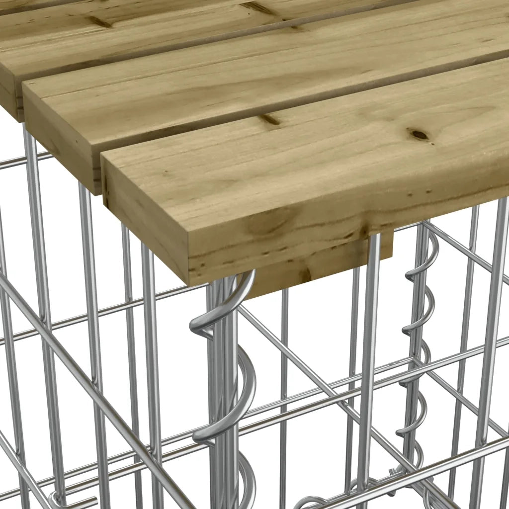 Tavolo da giardino in gabbione design 100x102x72 cm in legno di pino impregnato 834373