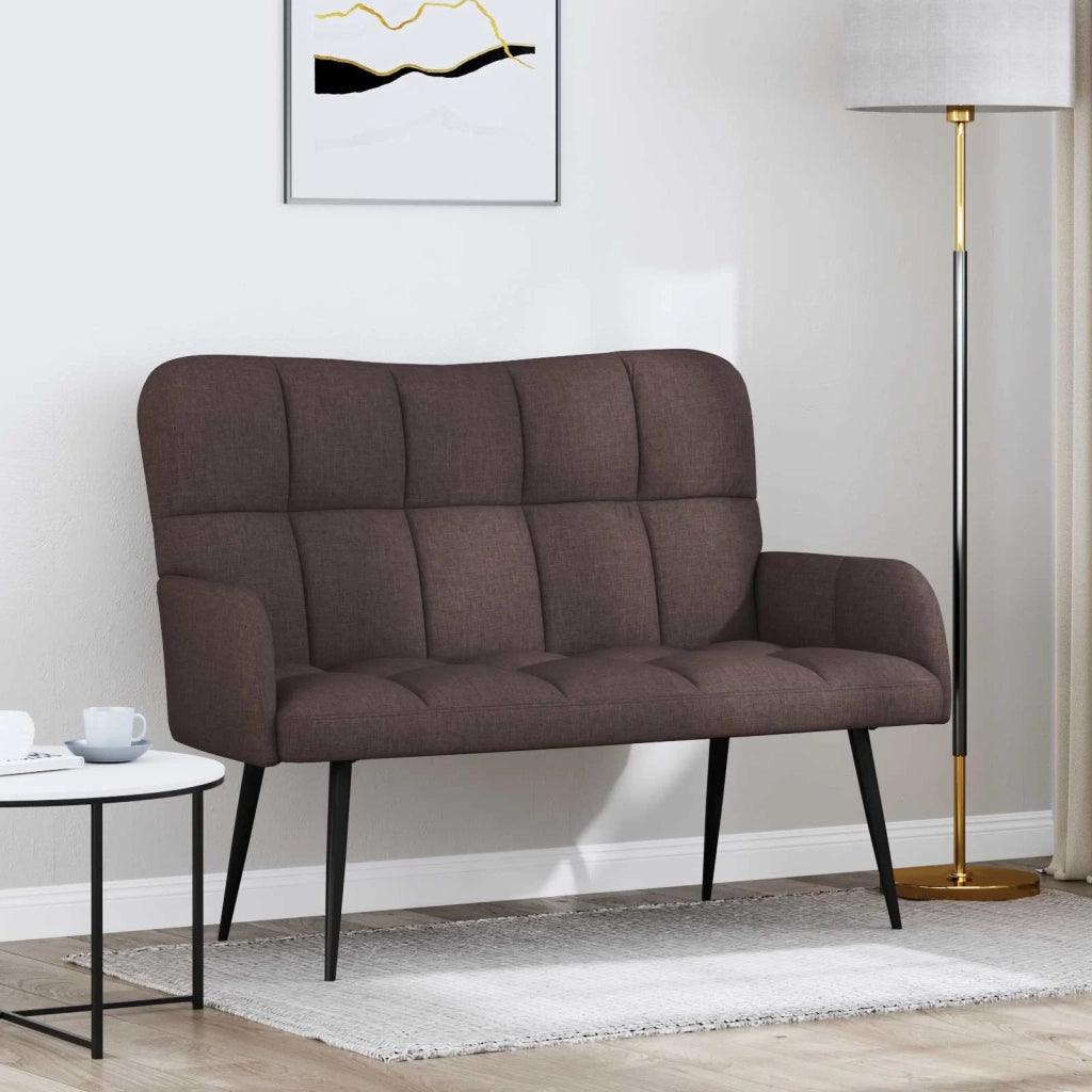 Sofa a Due Posti Marrone Scuro 115 x 61 x 87 cm Tessuto