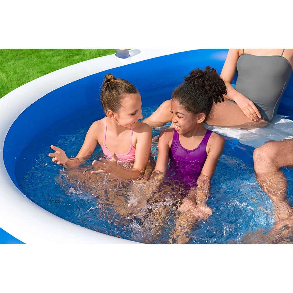 Trade Shop - Piscina Gonfiabile Familiare 231x219x79cm Con Panca Poggiatesta Portabicchieri 54422 -