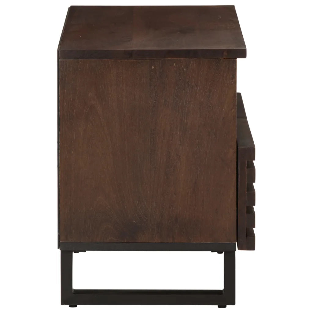 Mobile Porta TV-Mobile per TV-Credenza TV Marrone 70x34x46 cm in Legno Massello di Mango