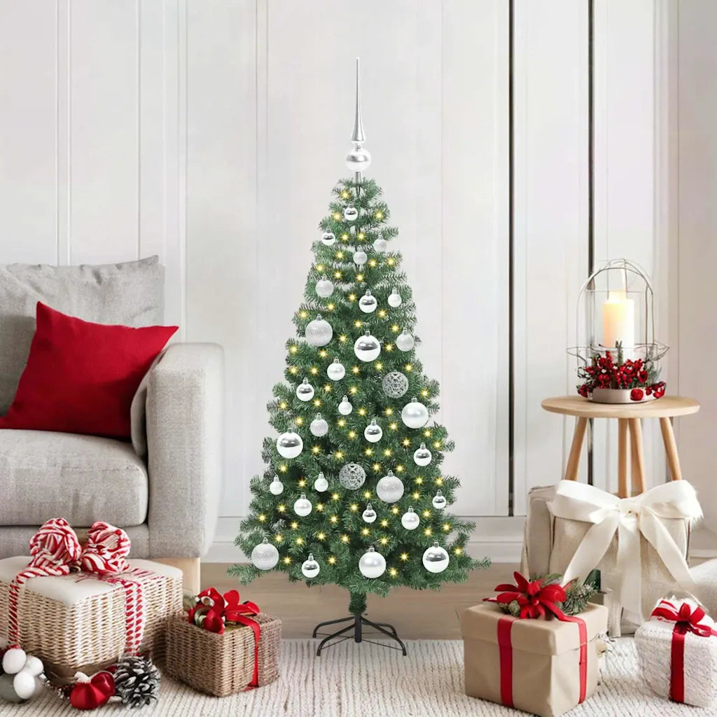 Albero di Natale con 150 LED con supporto Verde 120 cm PVC 3396363