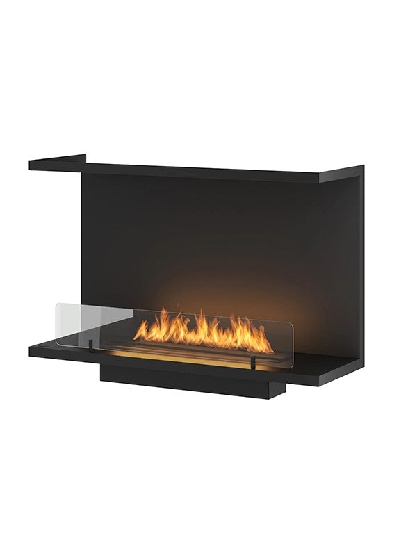 INSIDE C VERS2 - Biocamino Trifacciale Camino A Bioetanolo Da Incasso cm 80 - Bruciatore Lineare 50cm / Capienza 1L