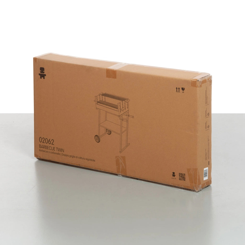 Barbecue a Carbonella 83x49x90 cm 2 Griglie di Cottura e Struttura con Ruote in Acciaio Nero