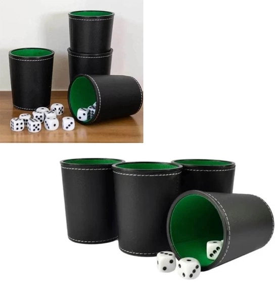 Set di bicchieri in pelle PU - 5 pezzi - inclusi 6 punti - stile - materiale duraturo - prestazioni migliorati - bicchieri a doppia faccia