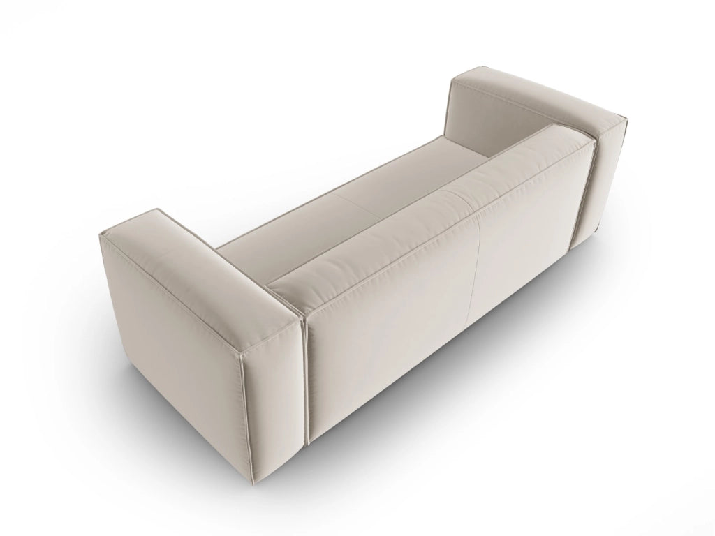 Cosmopolitan Design - Divano "Mackay" 4 posti in velluto ecru 