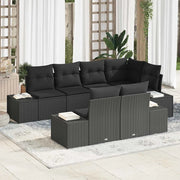 Set Divano da Giardino con archiviazione 7 pcs Nero polyrattan 3355772