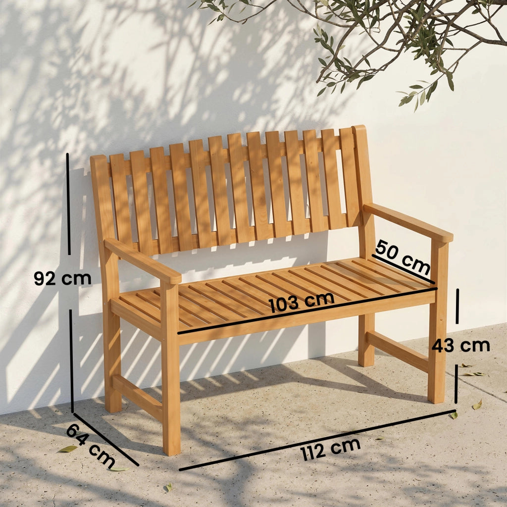 Panchina da Giardino 2 Posti ¨C zephmum ¨C Legno Acacia Naturale