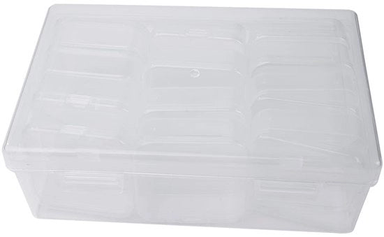 Organizzatore per cordoncini 12 piccoli - Scatola di conservazione - Plastica - Formato compatto - Progettazione trasparente - Costruzione robusta