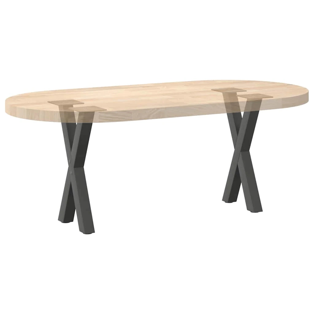 Set di 2 gambe per tavolino a forma di X 38 x 42-43 cm con piedini regolabili design moderno in acciaio antracite 02_0057168