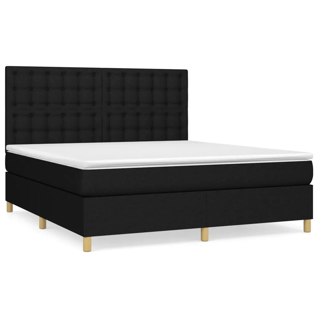 Giroletto a Molle con Materasso Nero 160x200 cm in Tessutocod mxl 123723